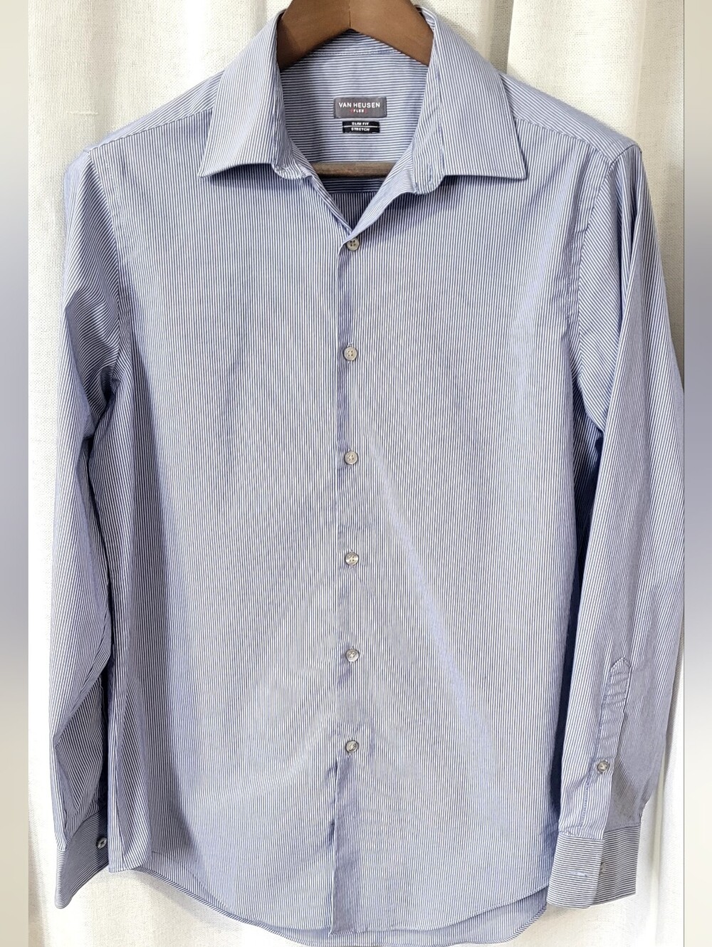Van Heusen Slim Fit Pinstripe Dress Shirt - 15.5 32/33 (Read Desc)